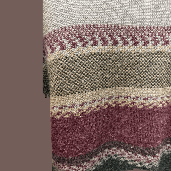 Honors Striped Knit Sweater | Gray & Burgundy | Size L | Vintage 80s - Picture 5 of 5